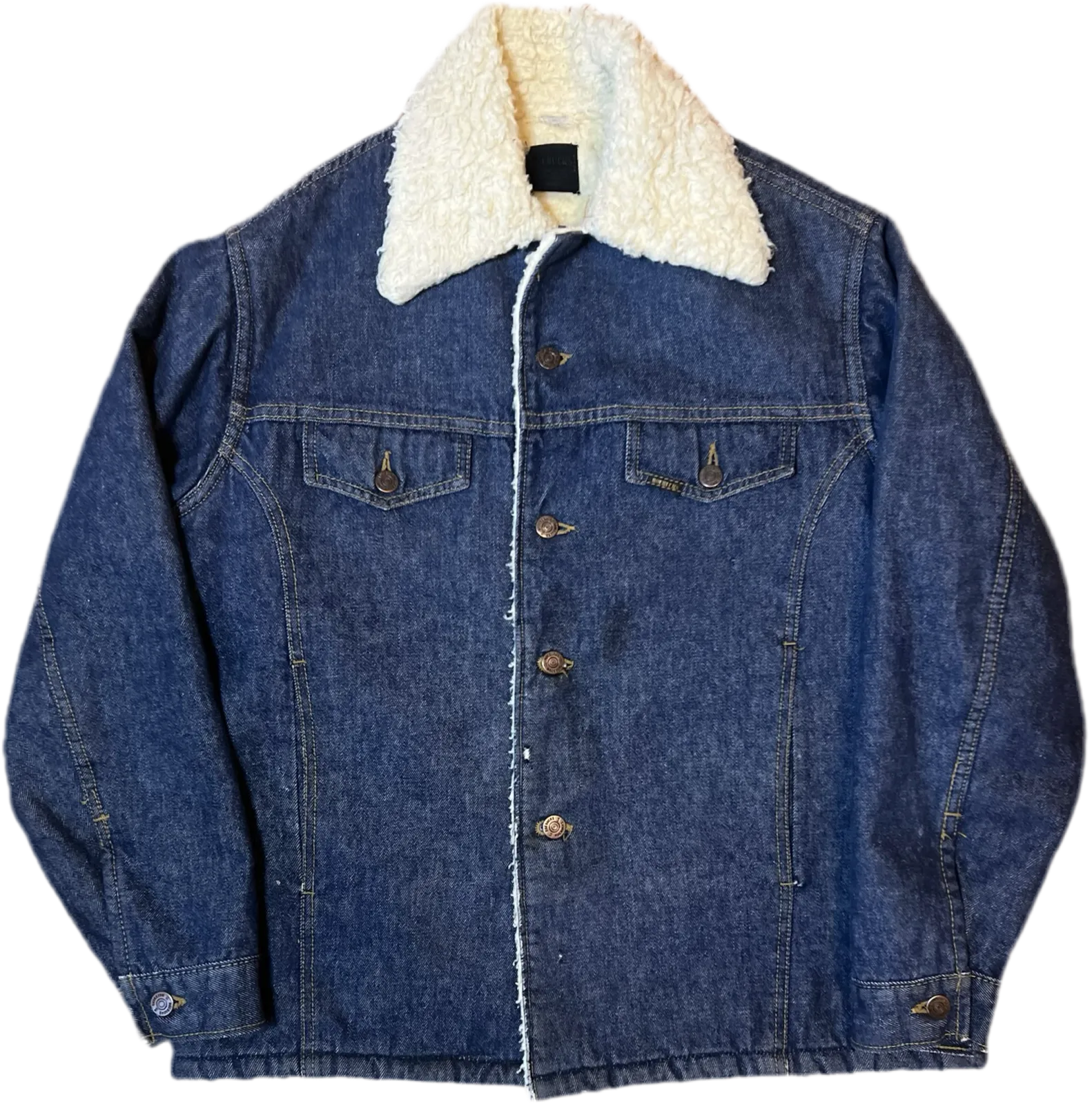 70s Sherpa Lined Roebucks Denim Trucker Jacket (M)