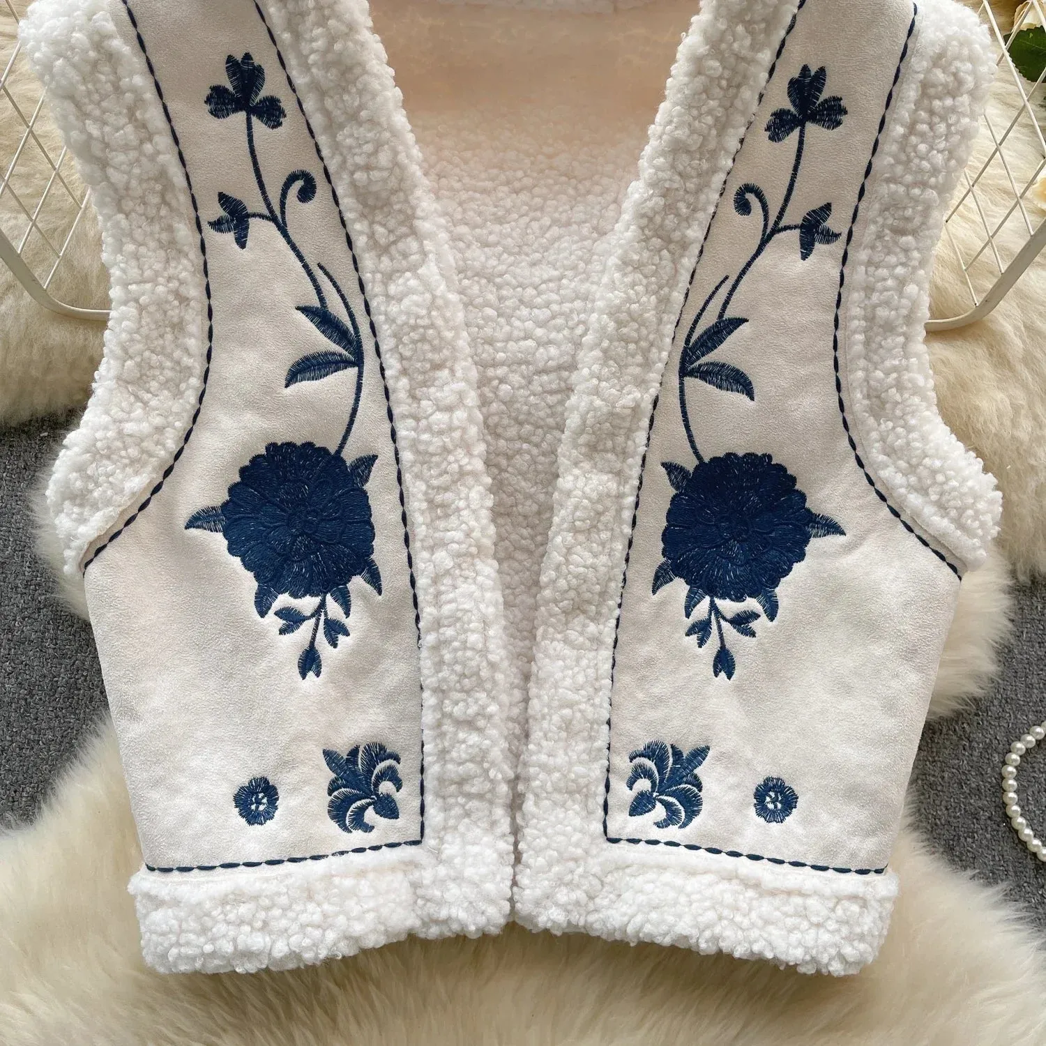 Autumn Winter Folk Vest Embroidered Outerwear