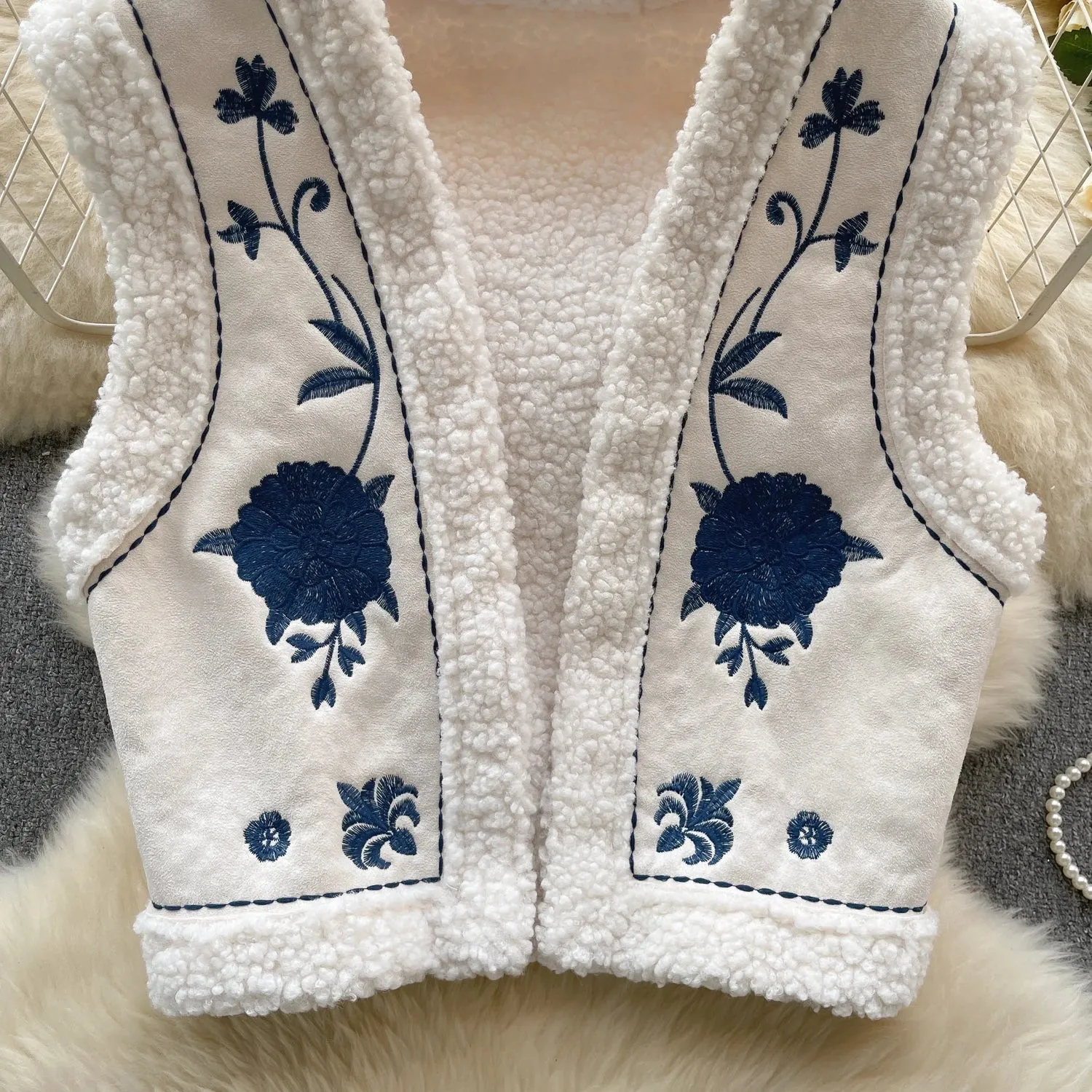 Autumn Winter Folk Vest Embroidered Outerwear