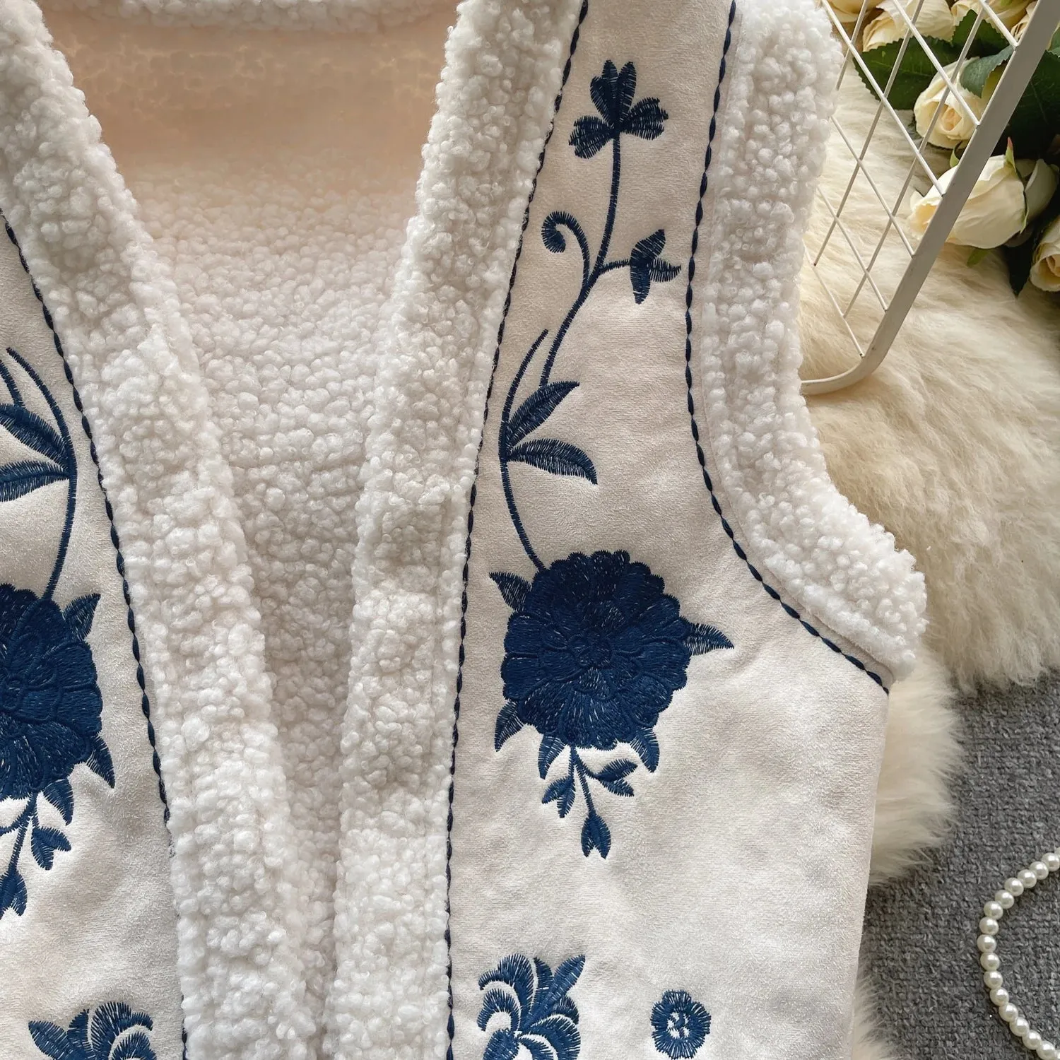 Autumn Winter Folk Vest Embroidered Outerwear