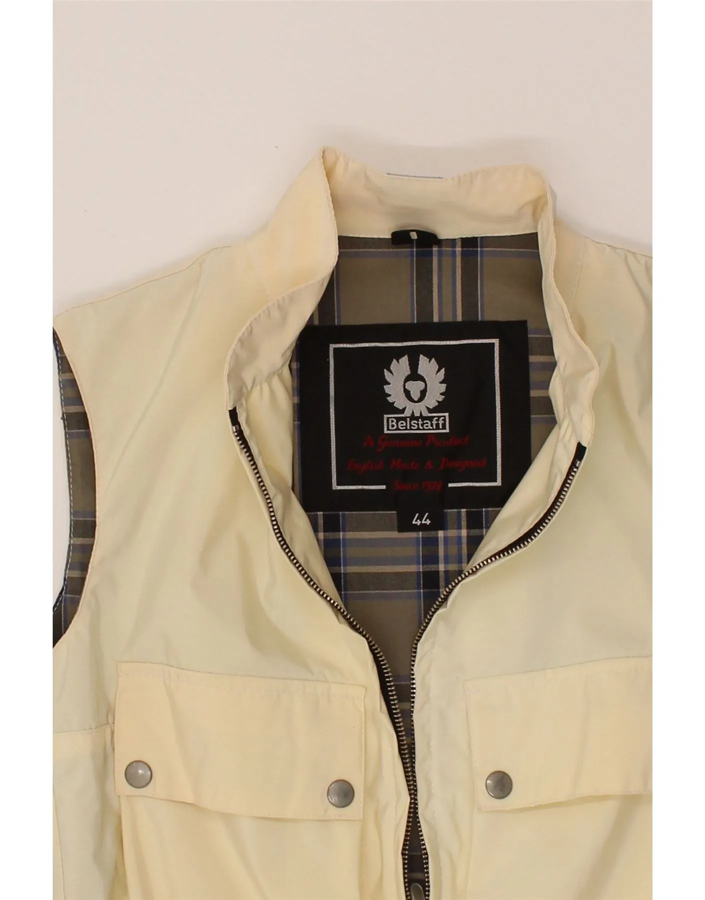 BELSTAFF Womens Crop Utility Gilet IT 44 Medium Beige Nylon