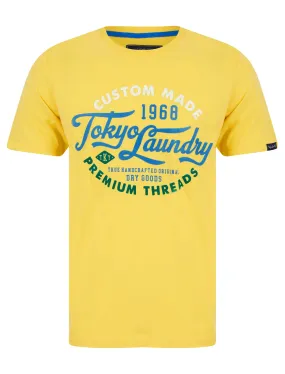 Bluesy Tee Motif Cotton Jersey T-Shirt in Mimosa Yellow - Tokyo Laundry