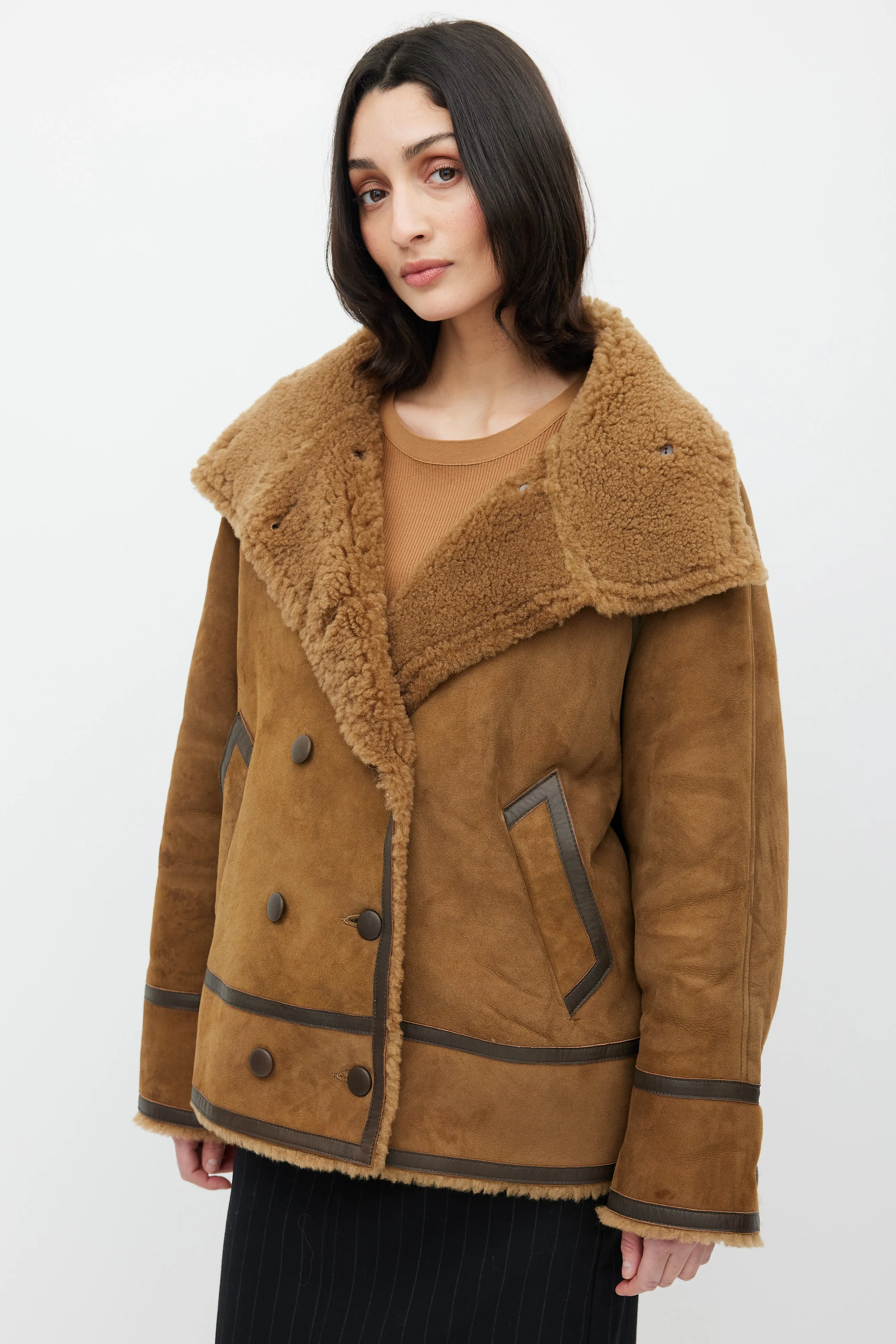 Brown Suede & Sherpa Jacket