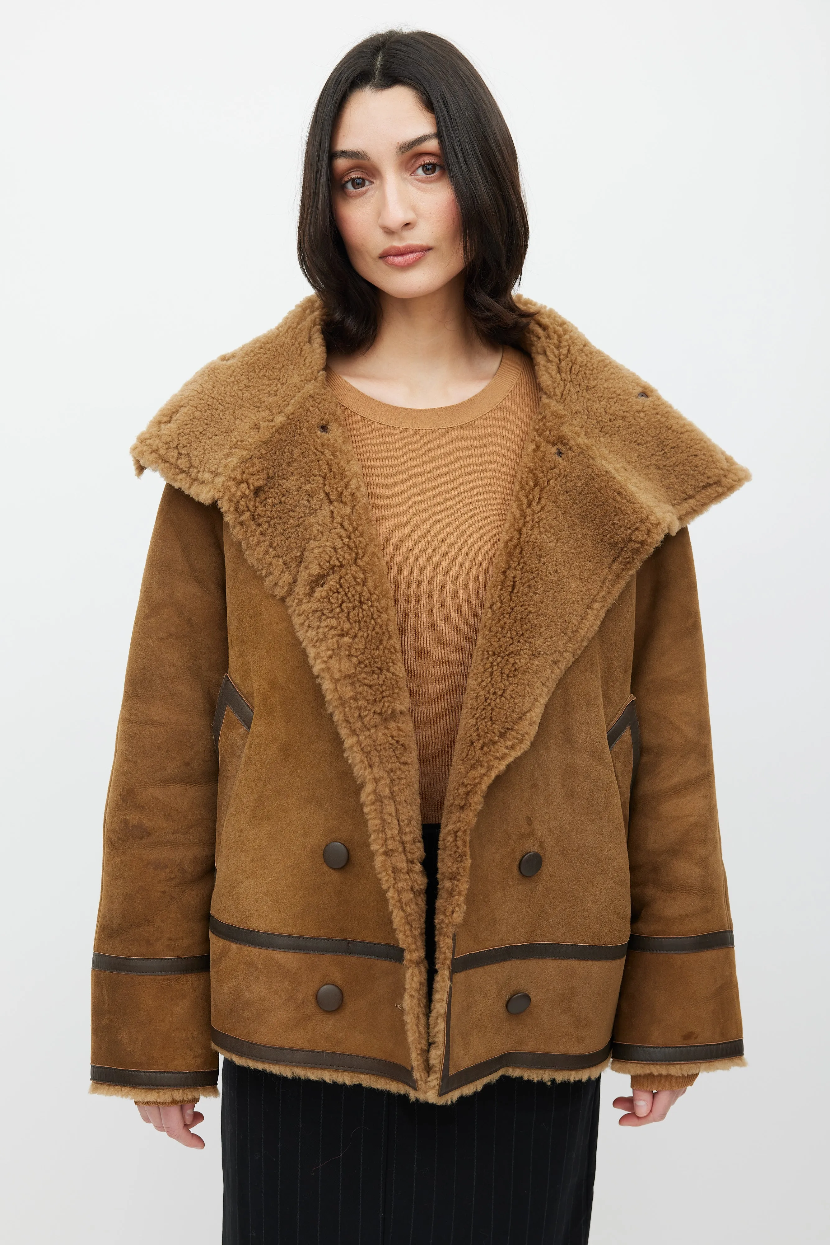 Brown Suede & Sherpa Jacket