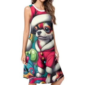 CHIHUAHUA SANTA DRESS/T-shirt Dress Style