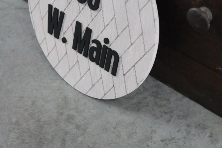 Custom Address Rattan Sign Your Address Name Here Laser Cut Layered Home Round Business Commerical Signage Made to Order Wooden Handmade
