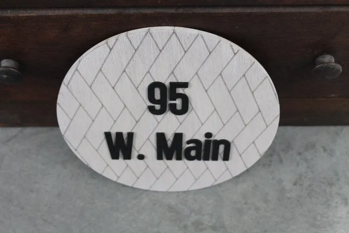 Custom Address Rattan Sign Your Address Name Here Laser Cut Layered Home Round Business Commerical Signage Made to Order Wooden Handmade