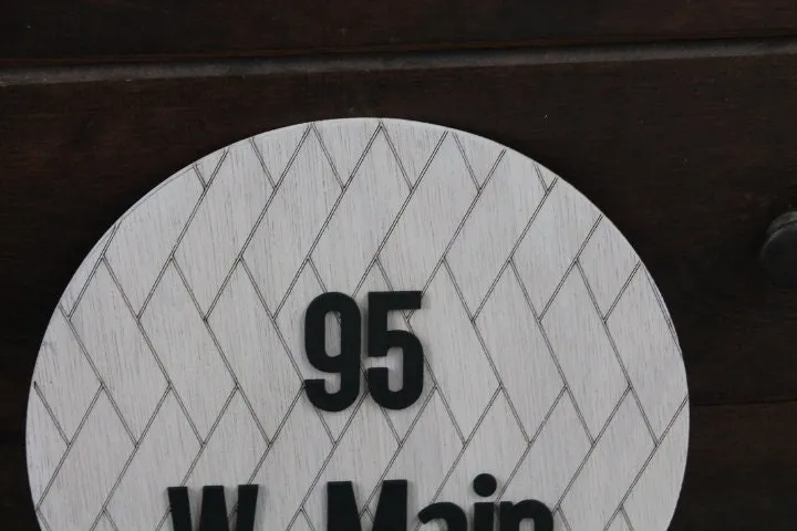 Custom Address Rattan Sign Your Address Name Here Laser Cut Layered Home Round Business Commerical Signage Made to Order Wooden Handmade