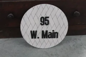 Custom Address Rattan Sign Your Address Name Here Laser Cut Layered Home Round Business Commerical Signage Made to Order Wooden Handmade
