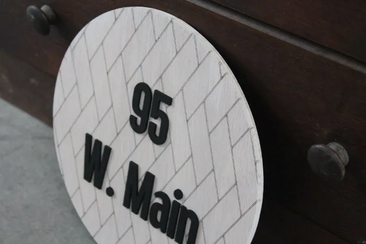 Custom Address Rattan Sign Your Address Name Here Laser Cut Layered Home Round Business Commerical Signage Made to Order Wooden Handmade