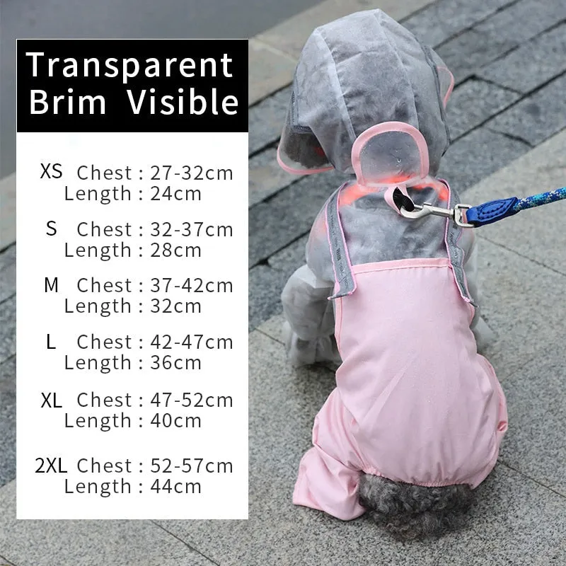 Dog Raincoat Jumpsuit Raincoat Teddy Waterproof Jacket