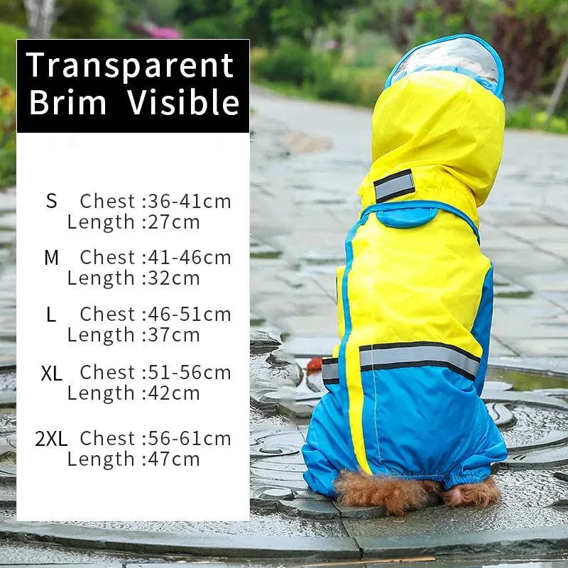 Dog Raincoat Jumpsuit Raincoat Teddy Waterproof Jacket