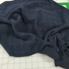End of bolt: 1.5 yards ofEuropean Deadstock Wool Slight Brushed Hacci Sweater Plaid Opaque Stable Knit-remnant