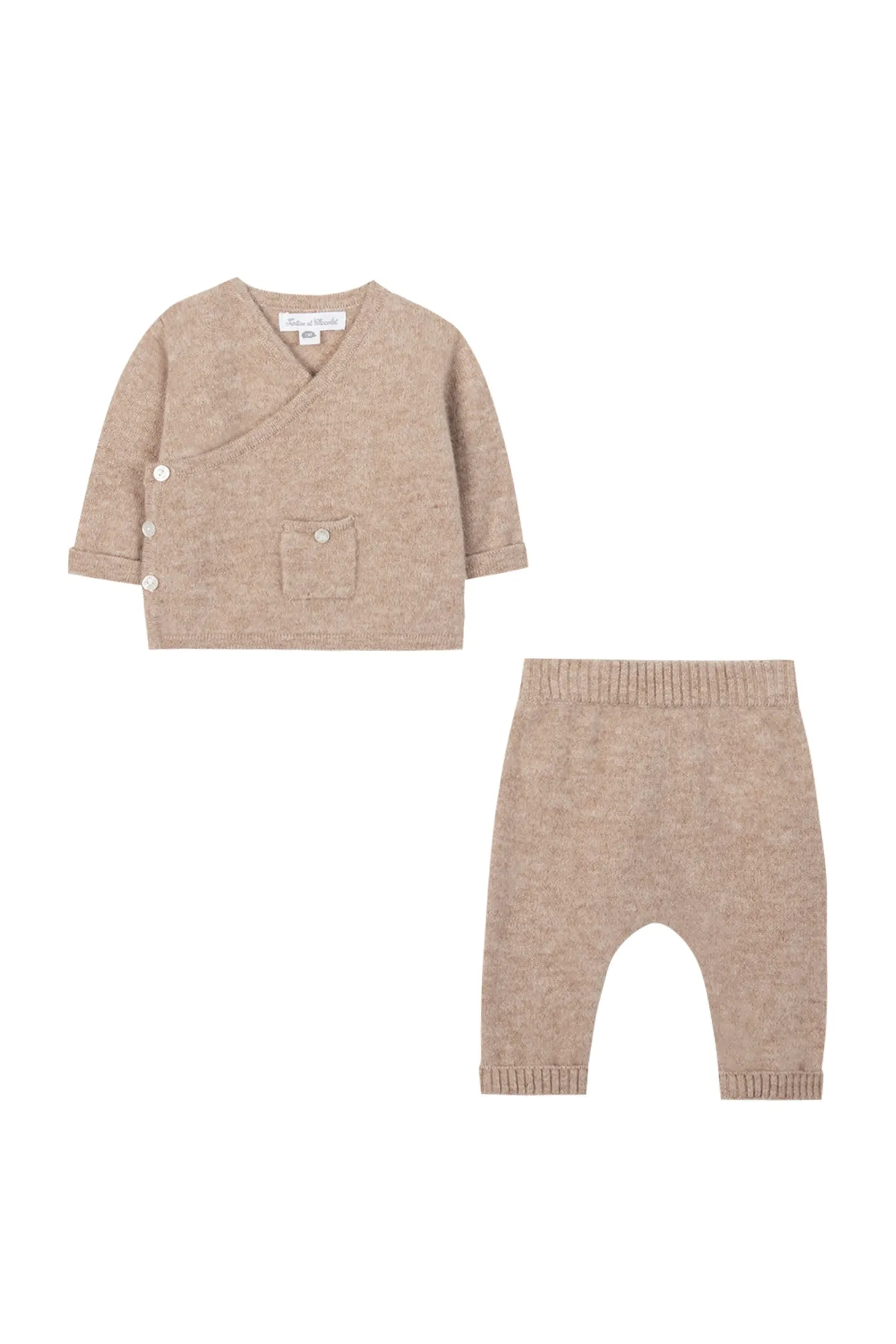 Ensemble long - Cache cœur beige