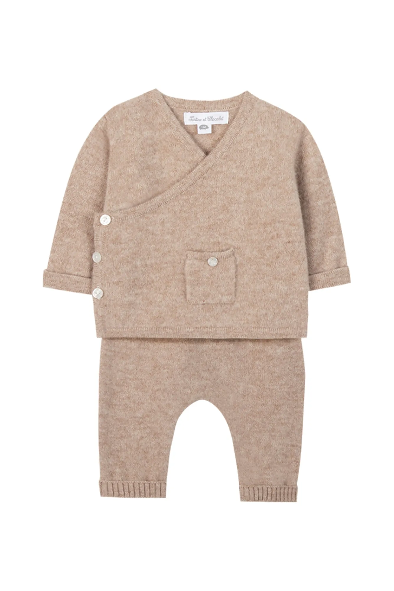 Ensemble long - Cache cœur beige