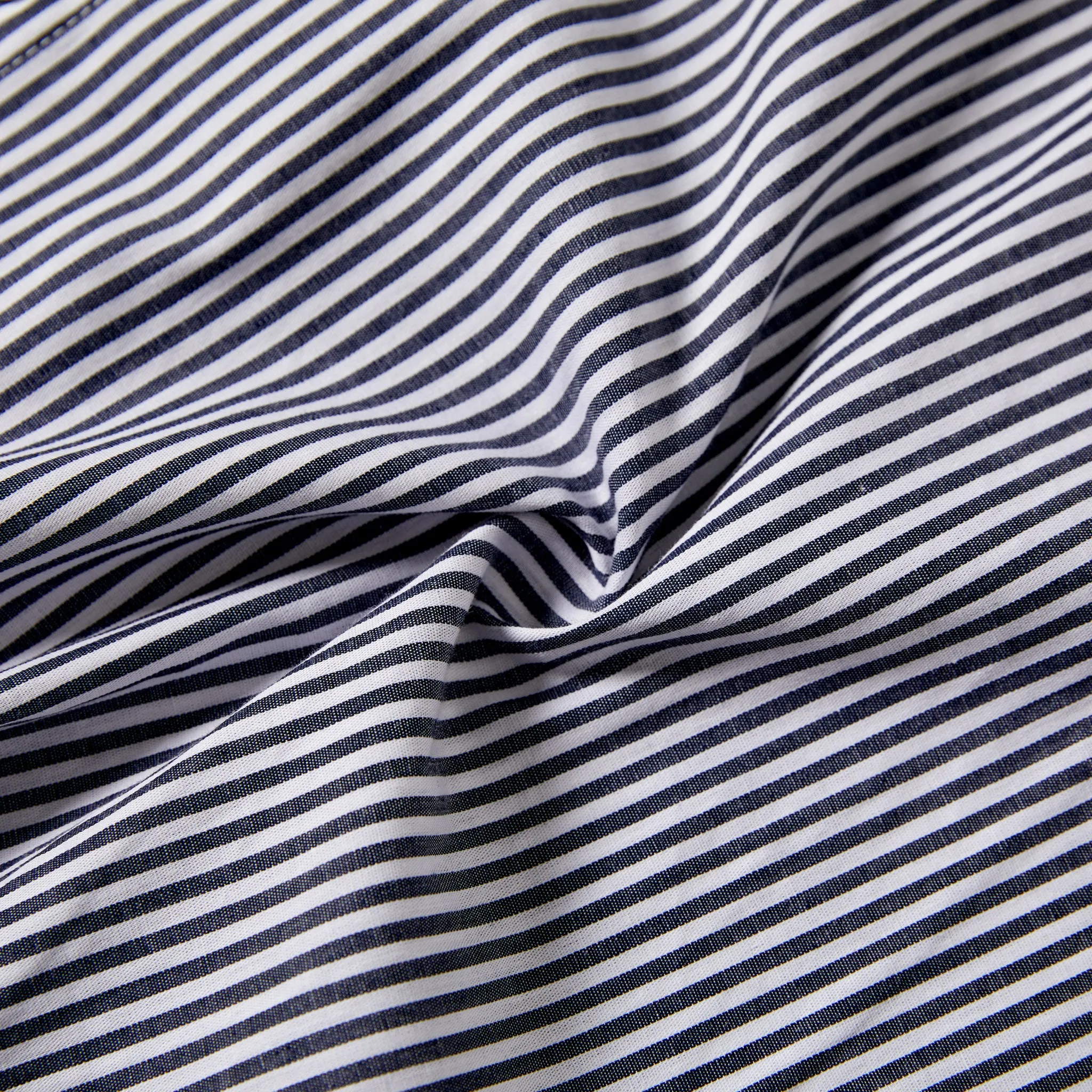 Family Matching Vertical Striped Shirt and Flutter Sleeves Wrap Front A-Line Dress Sets