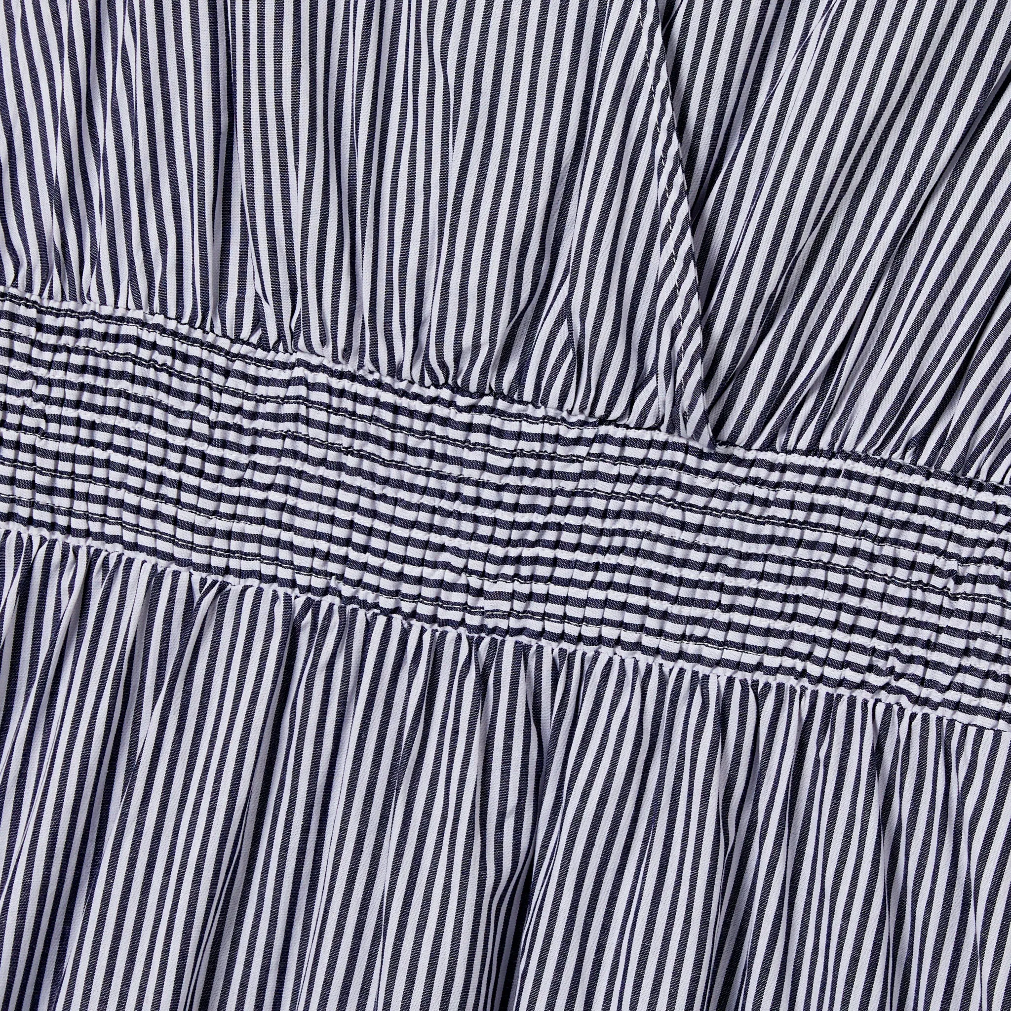 Family Matching Vertical Striped Shirt and Flutter Sleeves Wrap Front A-Line Dress Sets