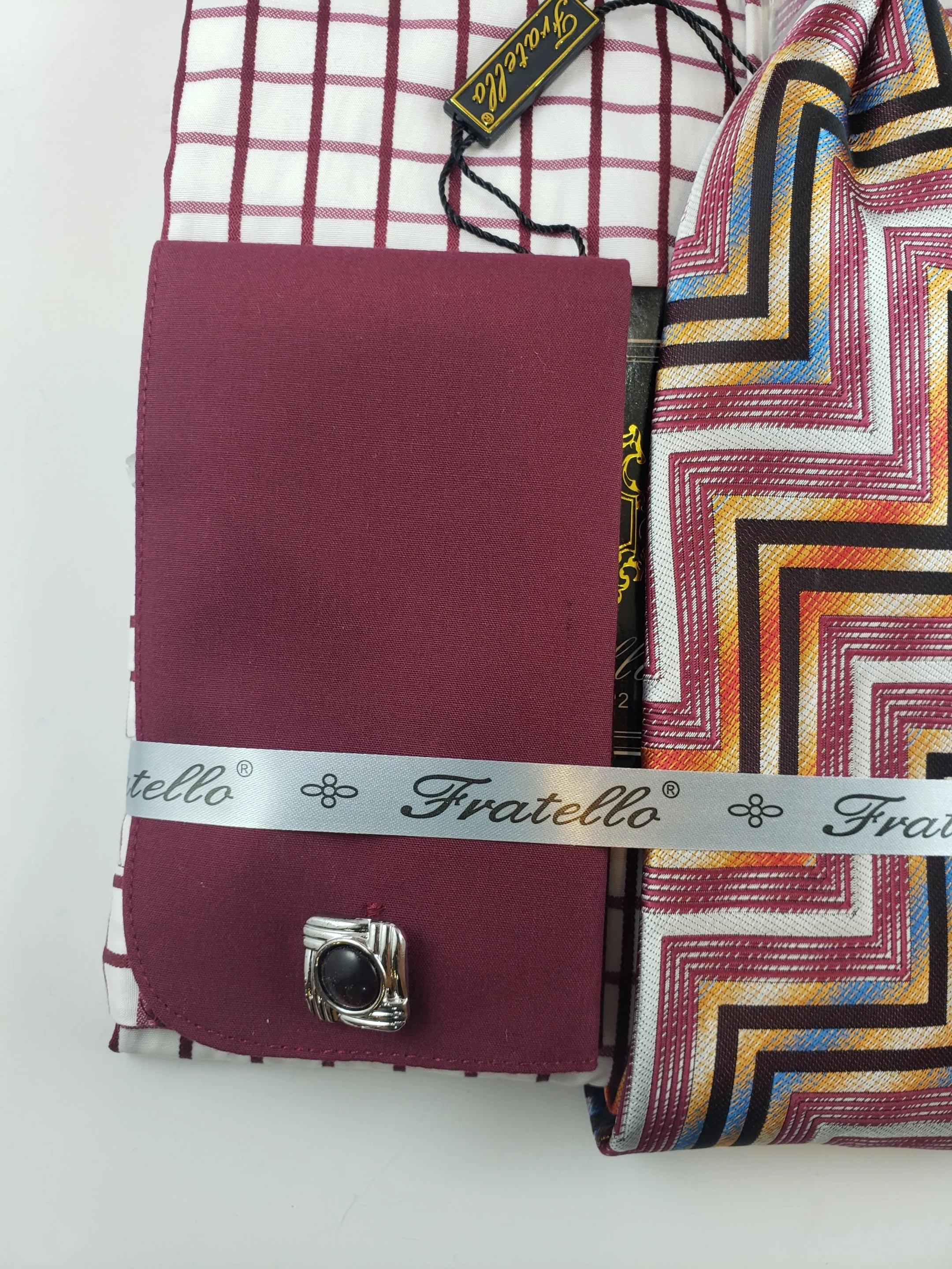Fratello Burgundy Checkers Dress shirt
