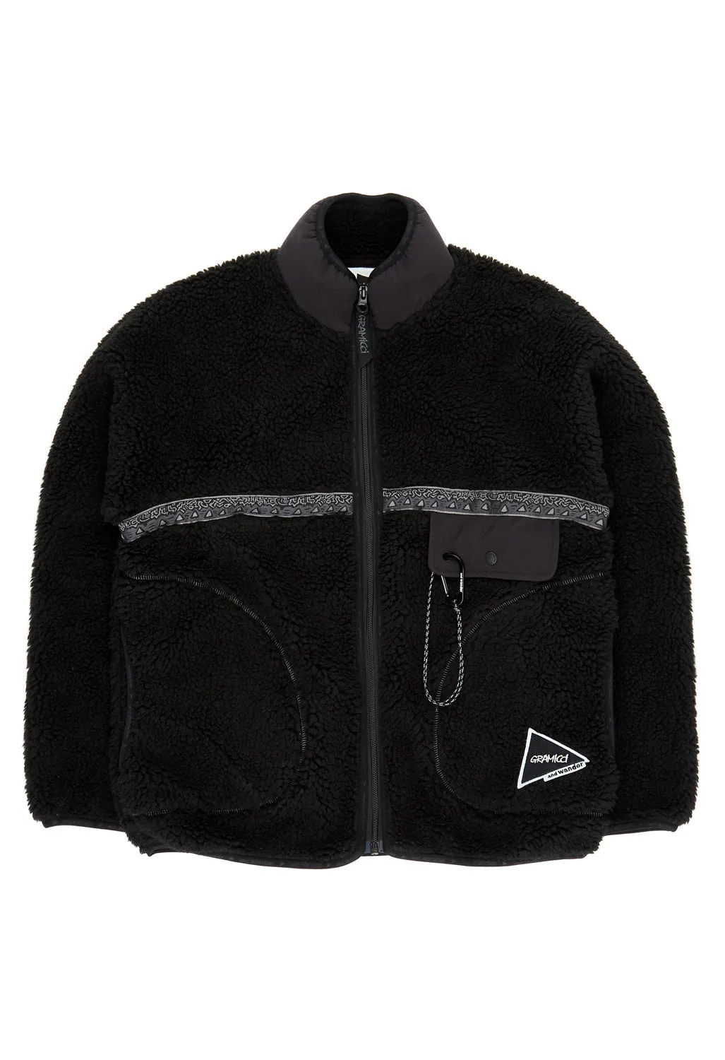 Gramicci x And Wander Women's JQ Tape Fleece Jacket - BLACK