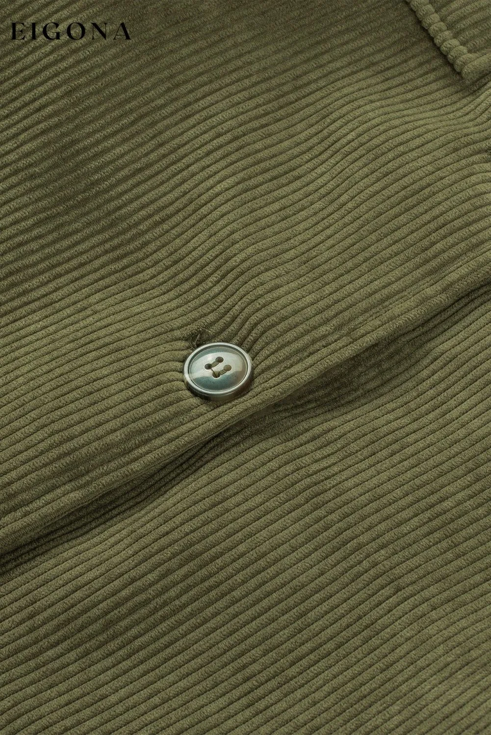 Green Corduroy Ribbed Shell Fleece Lining Jacket
