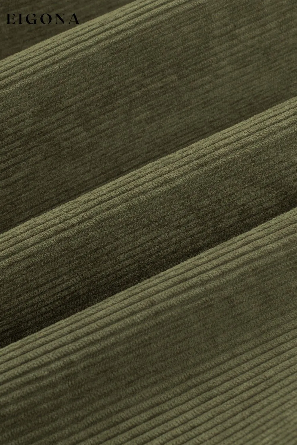 Green Corduroy Ribbed Shell Fleece Lining Jacket
