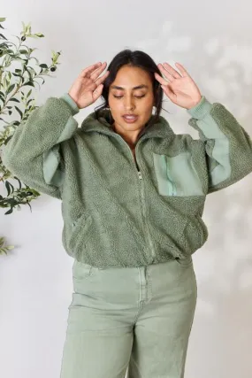 Heimish Sage Green Zip Up Collared Jacket