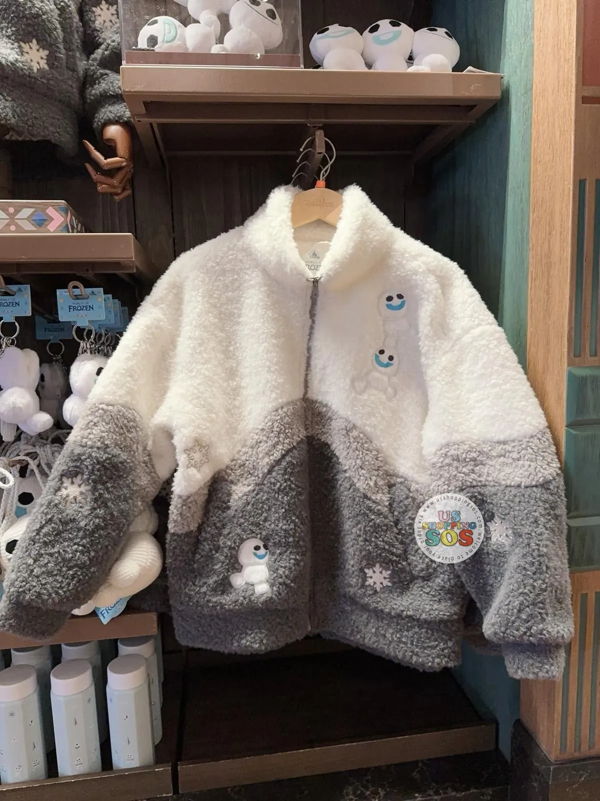 HKDL - World of Frozen 1st Anniversary Snowgie White & Greys Sherpa Zipped Jacket for Adults