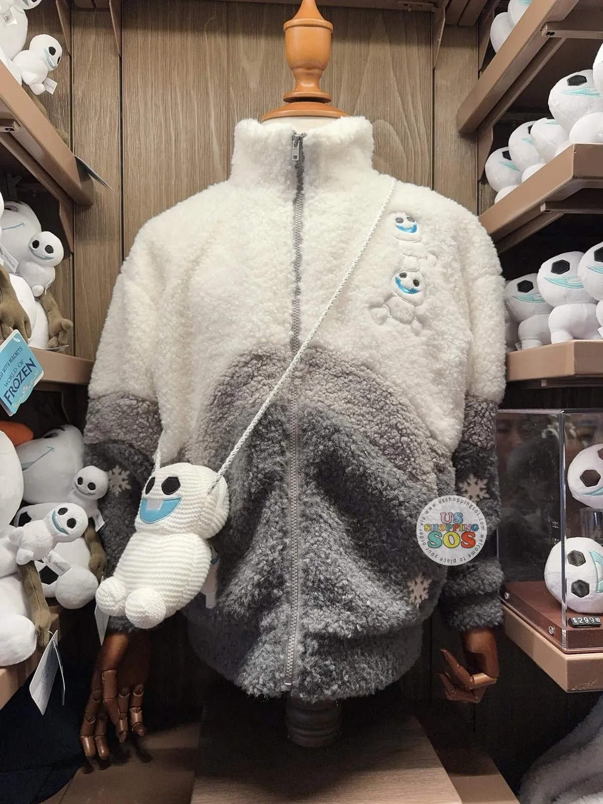 HKDL - World of Frozen 1st Anniversary Snowgie White & Greys Sherpa Zipped Jacket for Adults