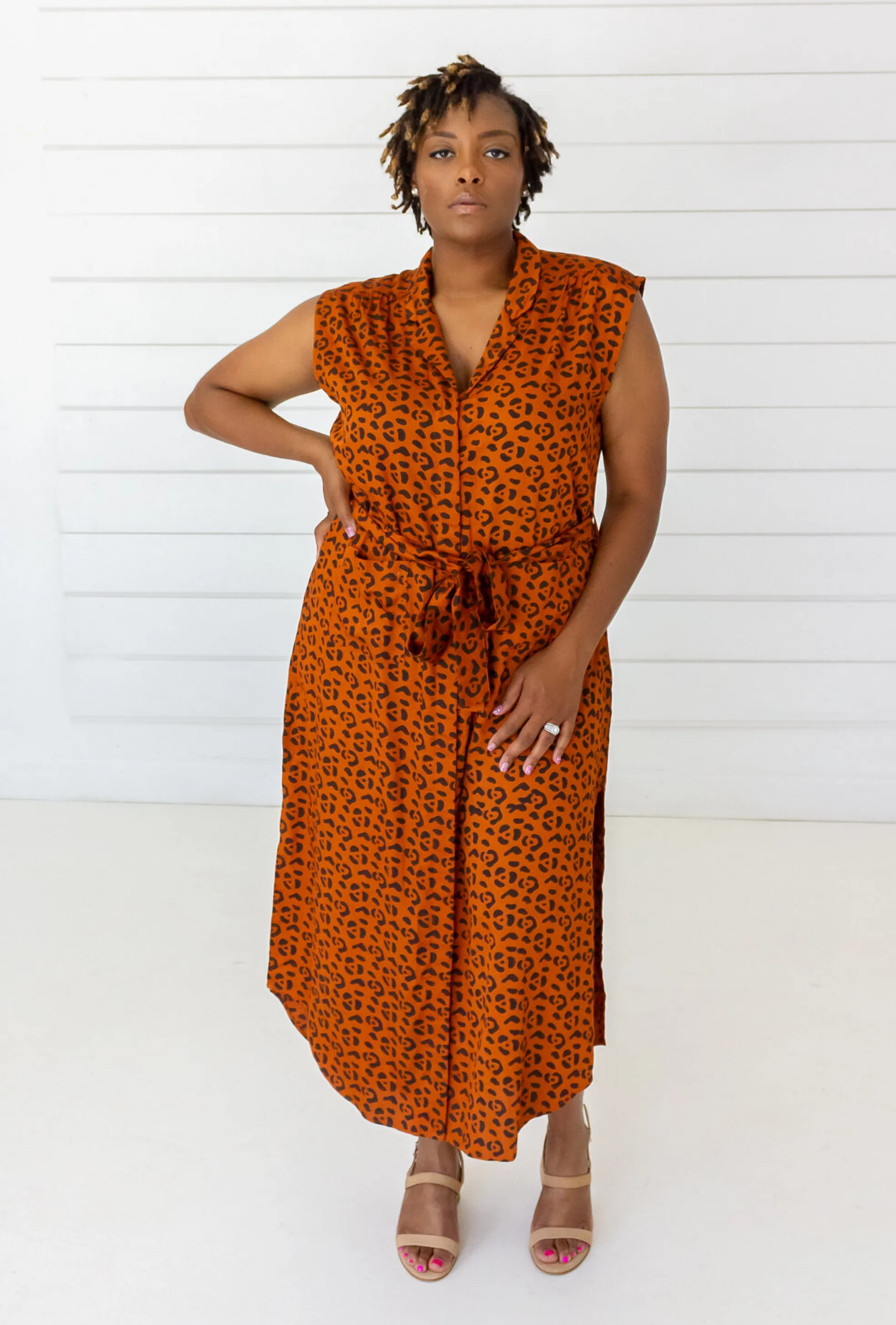 Leopard Shirtdress in Sienna   Black