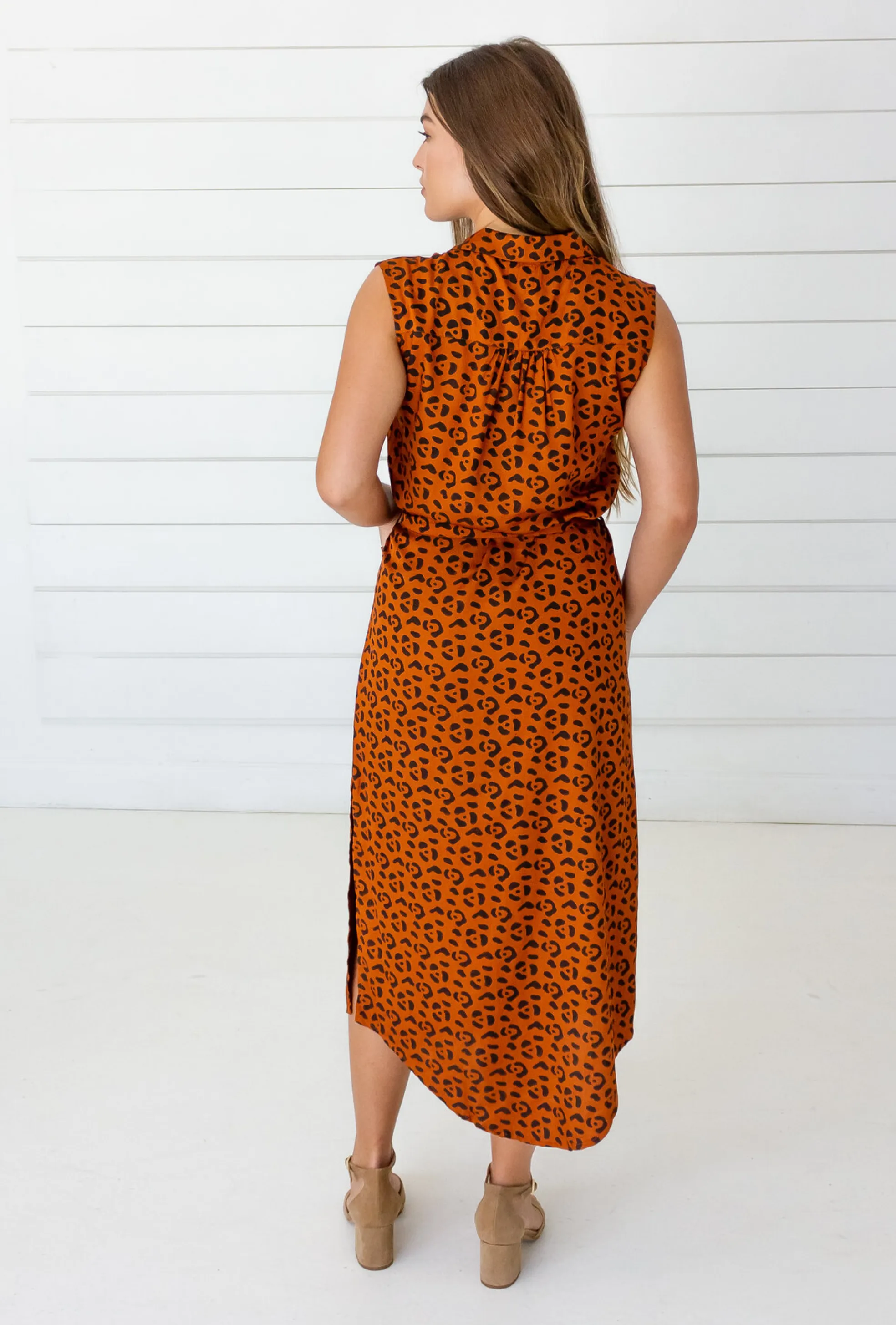 Leopard Shirtdress in Sienna   Black