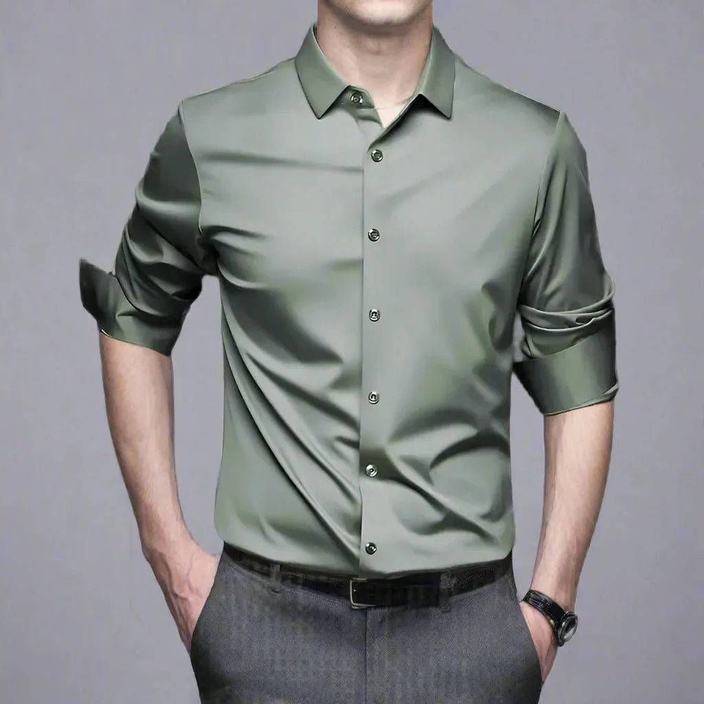 Long Sleeve Wrinkle-Resistant Elastic Breathable Business Shirt