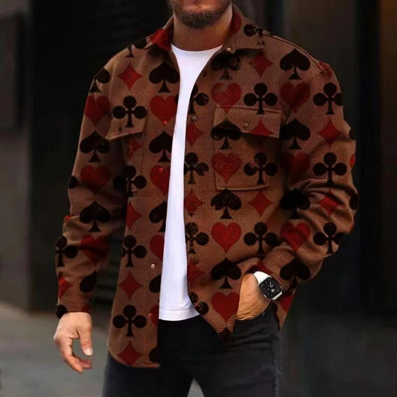 Men's Corduroy Print Long Sleeve Jacket 08590949L