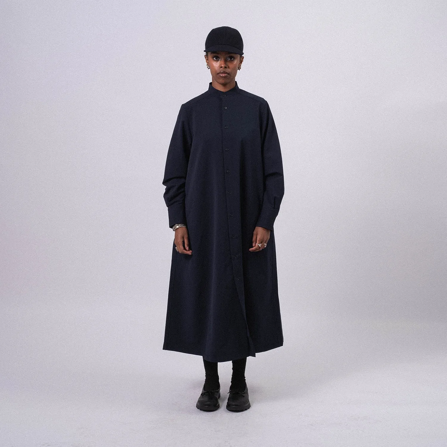 [NANAMICA] ALPHADRY SHIRT DRESS _ NAVY