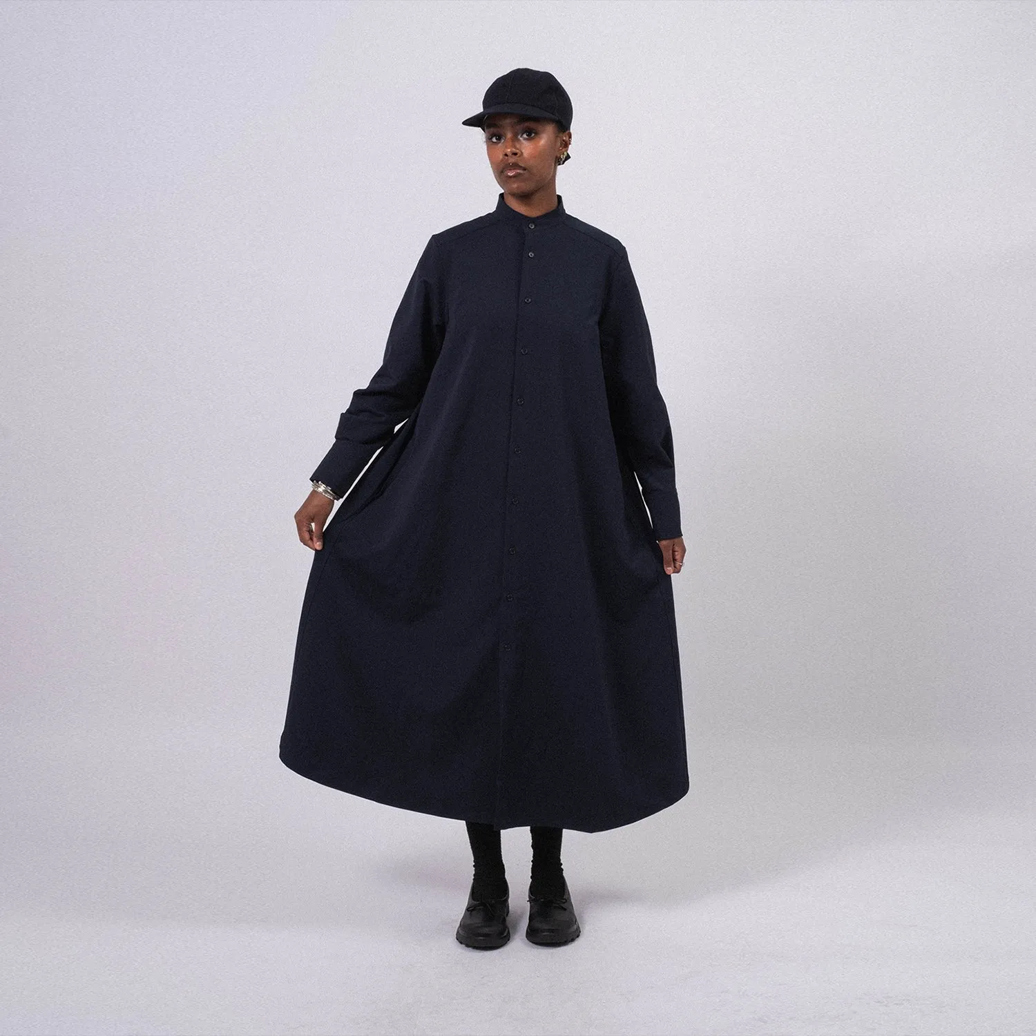 [NANAMICA] ALPHADRY SHIRT DRESS _ NAVY