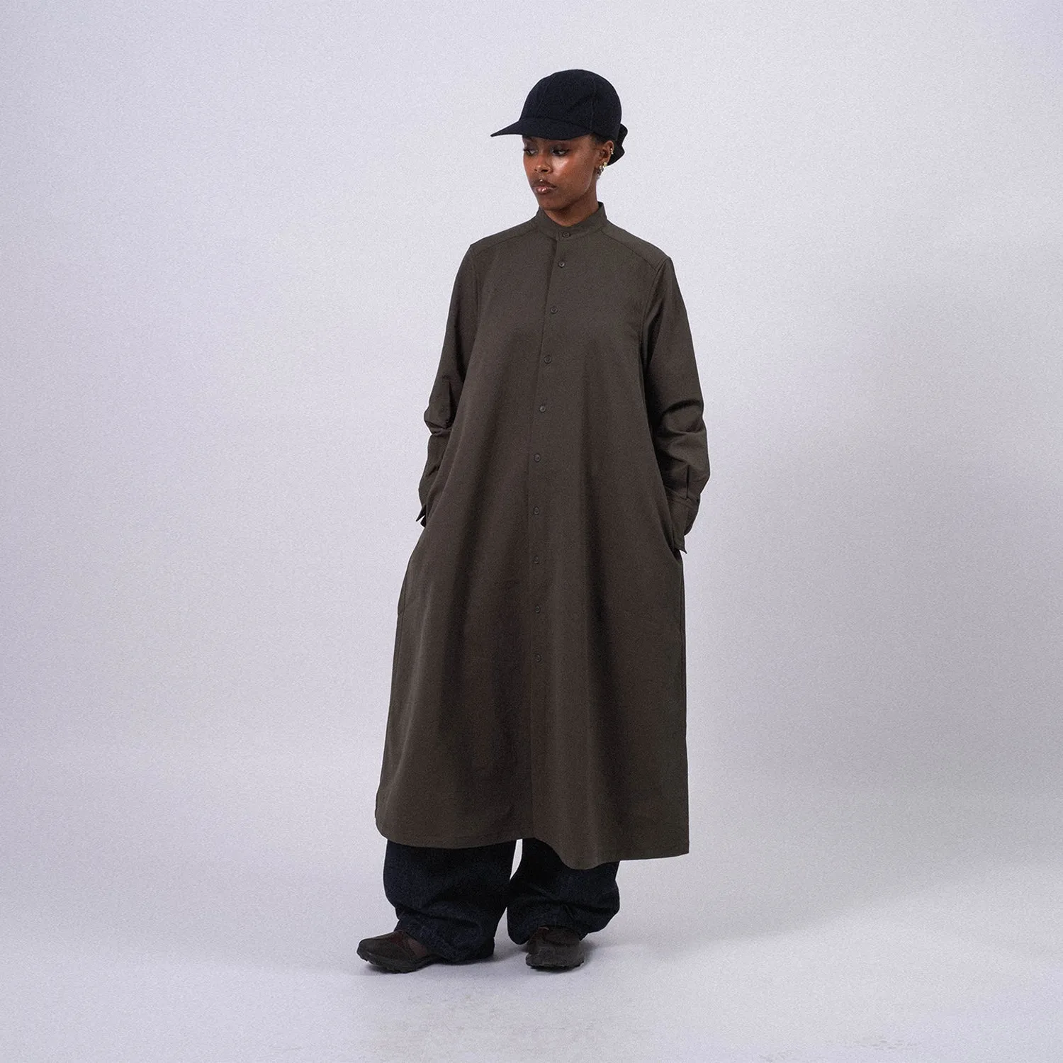 [NANAMICA] ALPHADRY SHIRT DRESS _ OLIVE