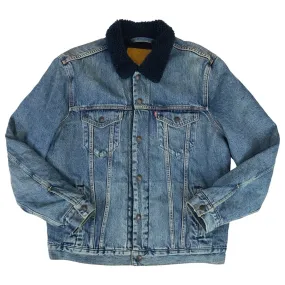 NEW TAGGED LEVIS BIG E PREMIUM SHERPA LINED DENIM TYPE 3 TRUCKER JACKET L 46 (42