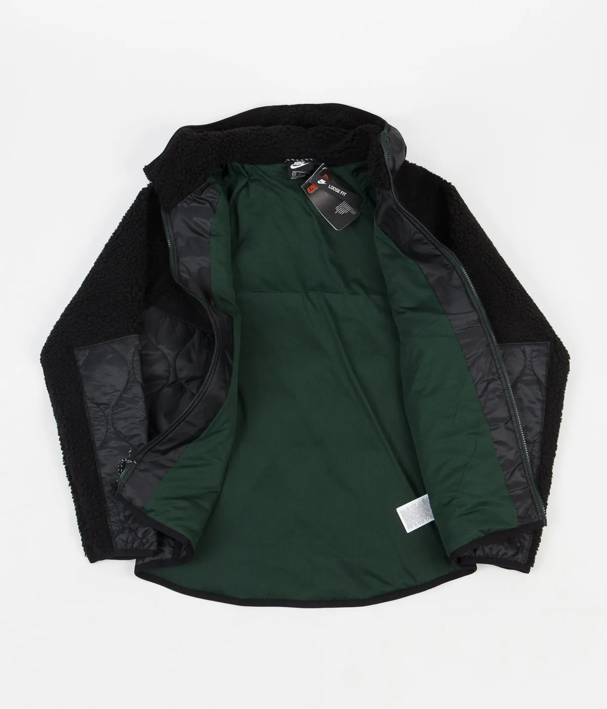 Nike Heritage Insulated Winter Jacket - Black / Black - Pro Green