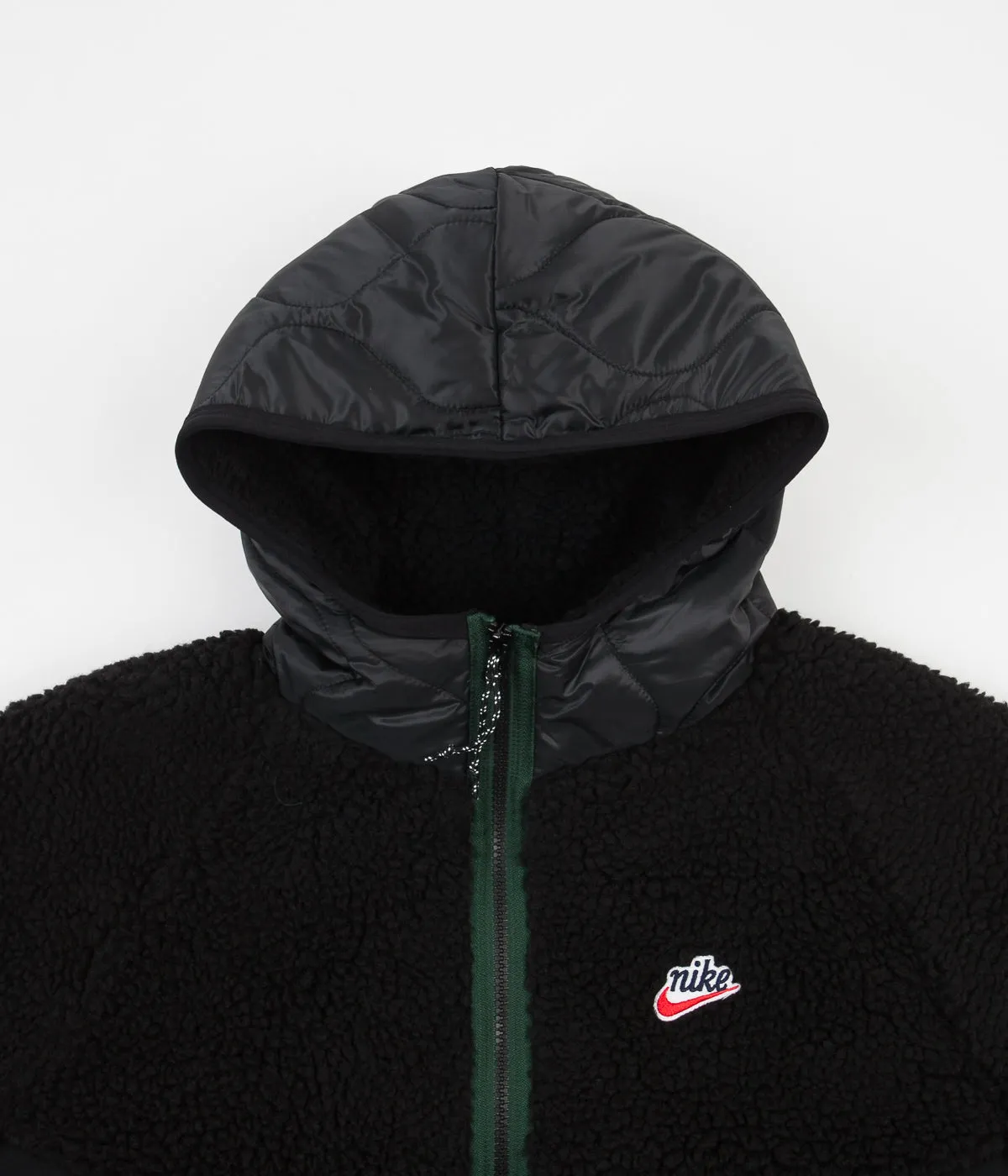 Nike Heritage Insulated Winter Jacket - Black / Black - Pro Green