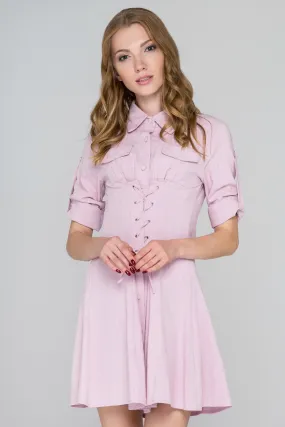 Pink Army Corset Shirt Dress