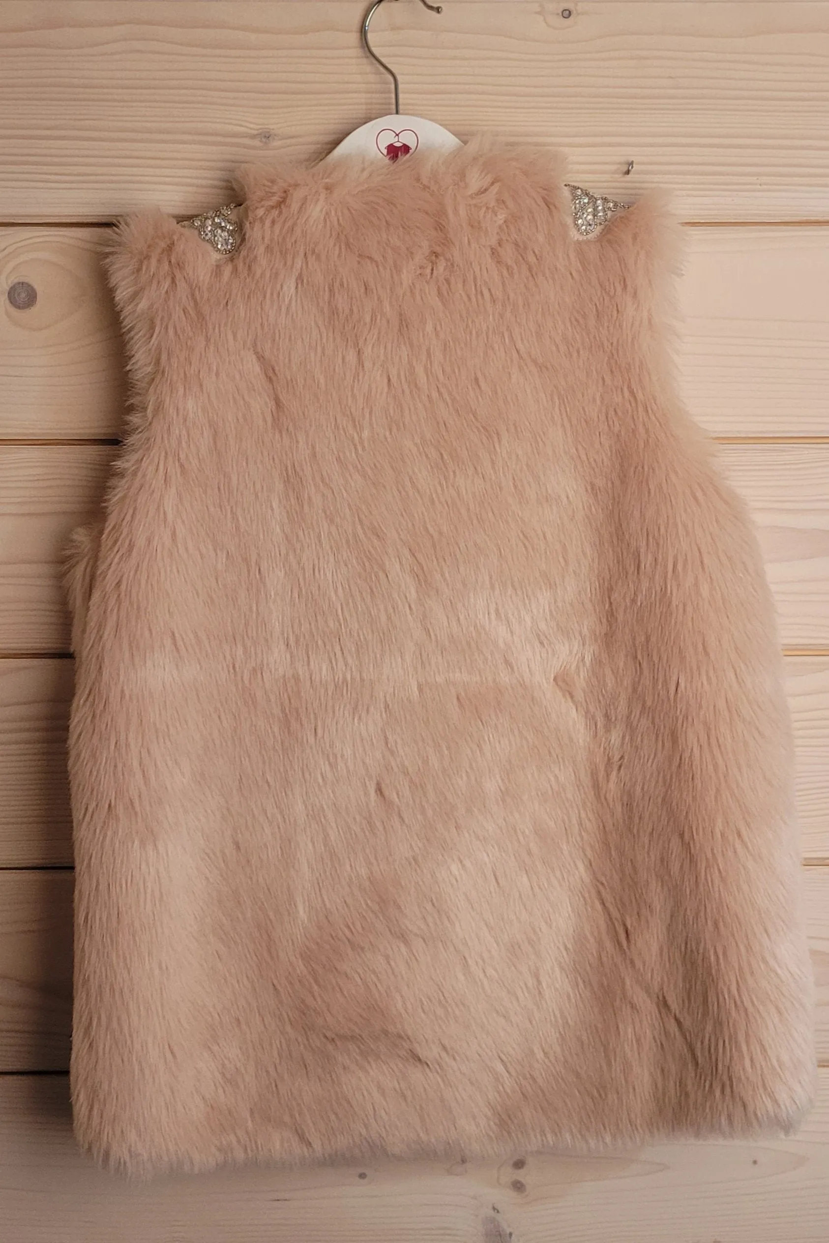 Powder Pink Cocktail Party Style Fur Gilet, 9-10 years