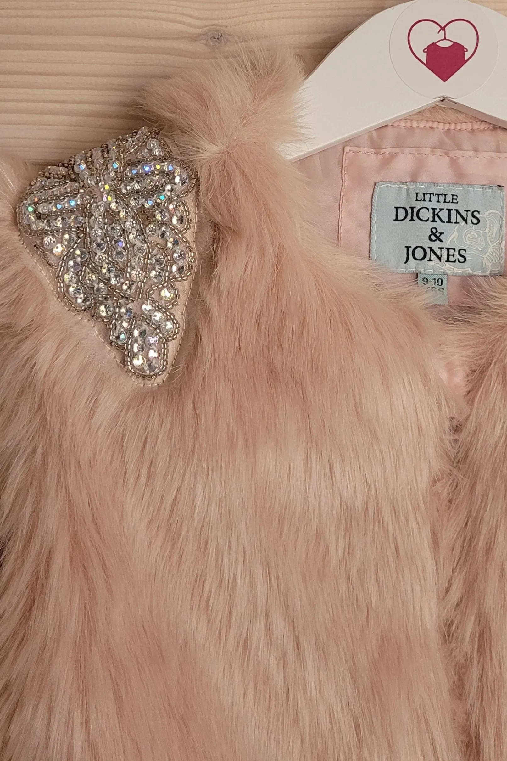 Powder Pink Cocktail Party Style Fur Gilet, 9-10 years