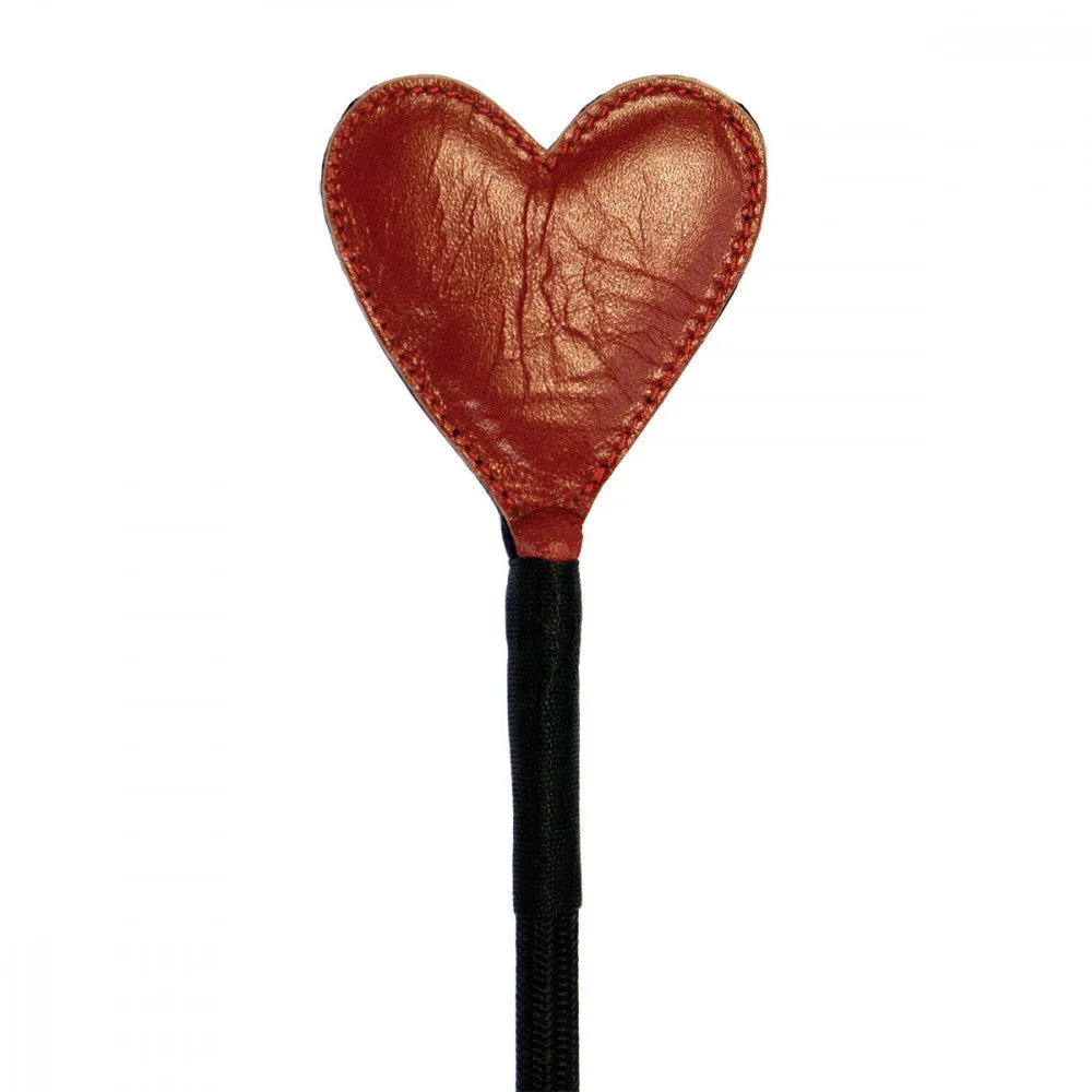 Red Leather Heart-Shaped BDSM Crop