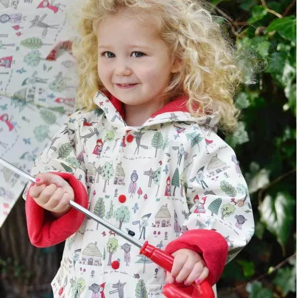 Red Riding Hood Print Raincoat