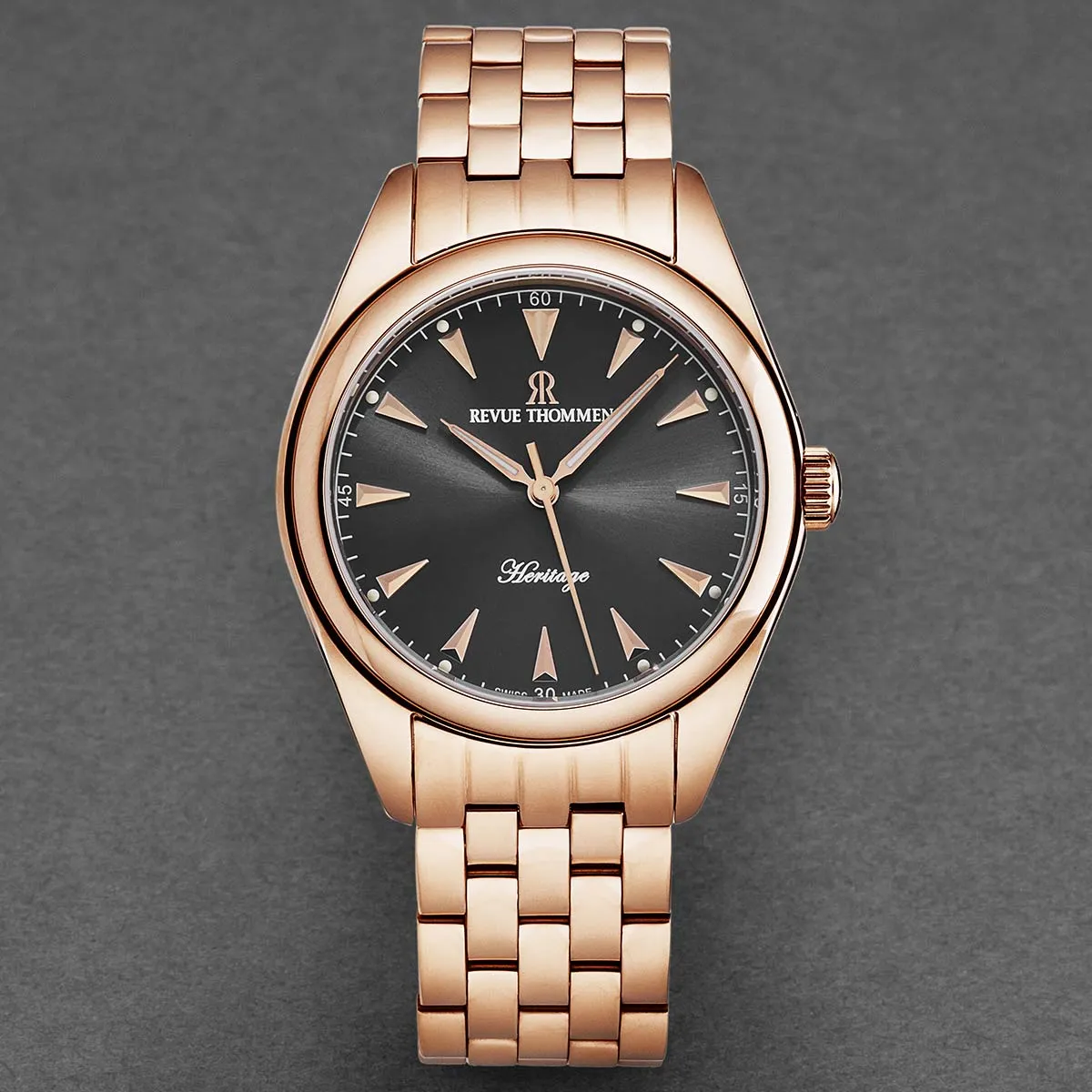 Revue Thommen Men's 'Heritage' Grey Dial Stainless Steel Bracelet Automatic Watch 21010.2162