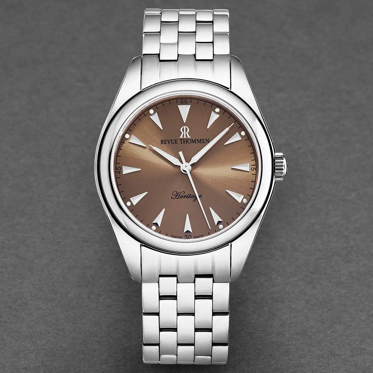 Revue Thommen Men's 'Heritage' Salmon Dial Stainless Steel Bracelet Automatic Watch 21010.2139