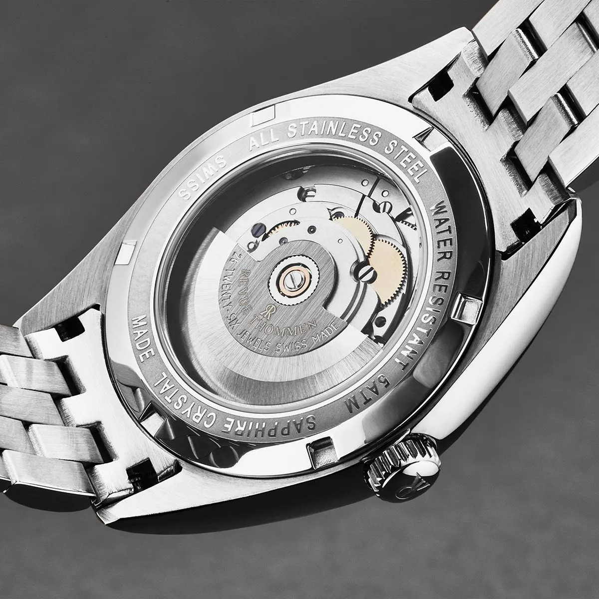 Revue Thommen Men's 'Heritage' Salmon Dial Stainless Steel Bracelet Automatic Watch 21010.2139
