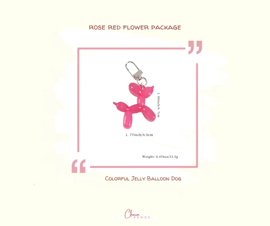 Rose Red Flower Collection: iPhone Case, Lipstick Case &  Jelly Balloon Dog Charm.