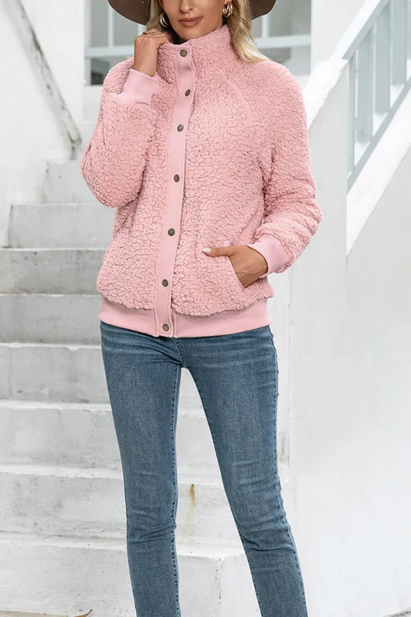 Sherpa - Cozy Long Sleeve Button Jacket