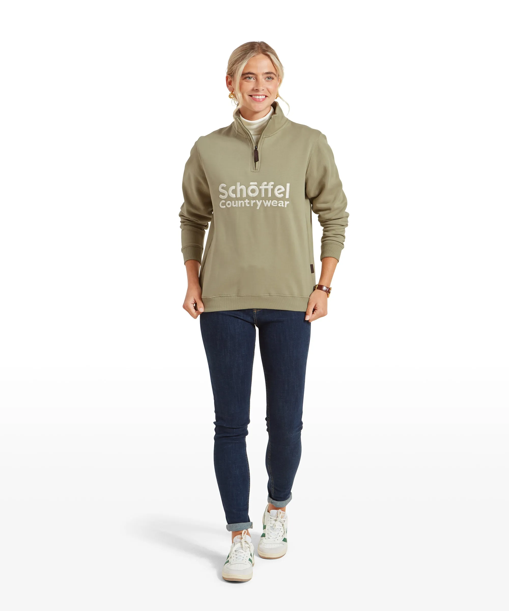 St Issey Quarter Zip Sweatshirt - Light Sage