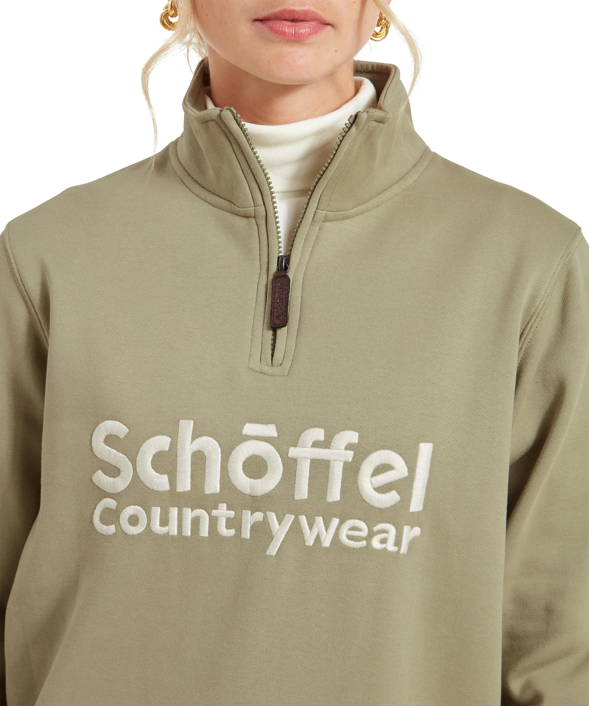 St Issey Quarter Zip Sweatshirt - Light Sage